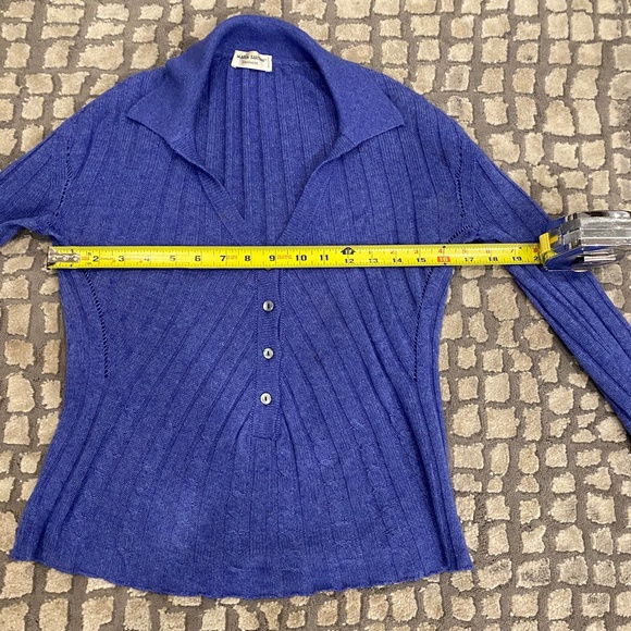 Maria Sartini Women’s 100% Cashmere V neck Button Ribbed Sweater Small/42 - Picture 5 of 10